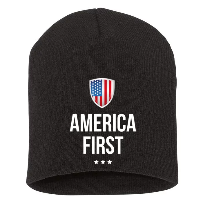 America First Short Acrylic Beanie