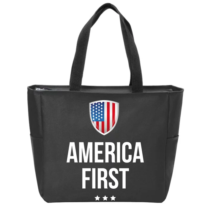 America First Zip Tote Bag