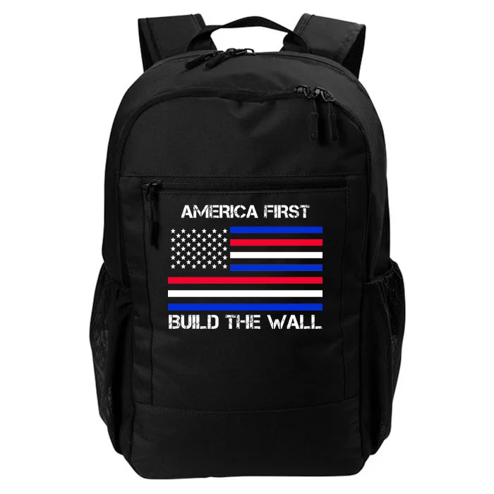 America First Build The Wall Flag Daily Commute Backpack