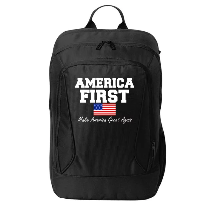 America First Make America Great Again Donald Trump USA Flag City Backpack