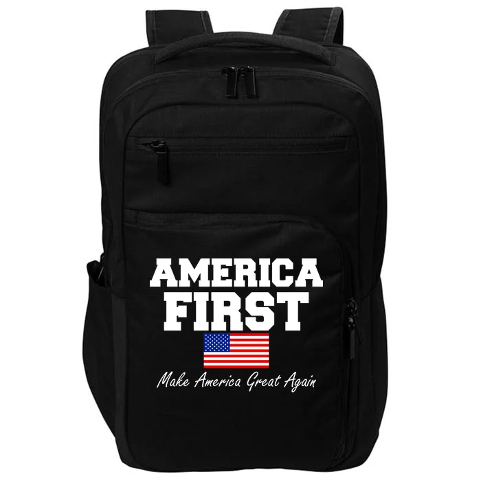 America First Make America Great Again Donald Trump USA Flag Impact Tech Backpack