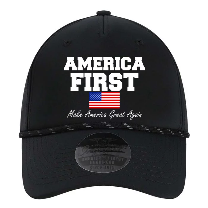 America First Make America Great Again Donald Trump USA Flag Performance The Dyno Cap