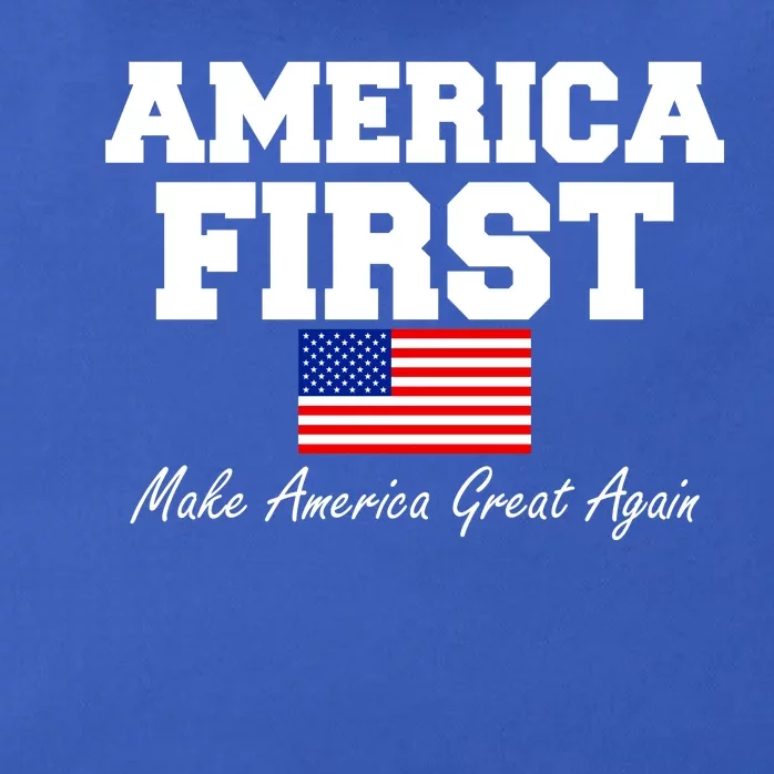 America First Make America Great Again Donald Trump USA Flag Zip Tote Bag