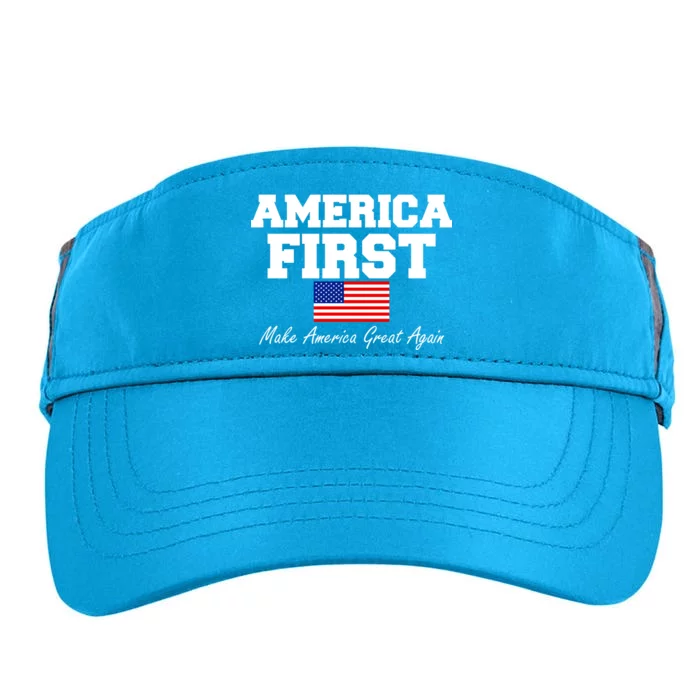 America First Make America Great Again Donald Trump USA Flag Adult Drive Performance Visor