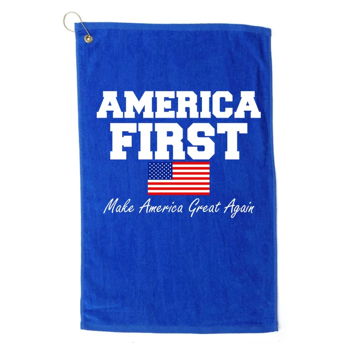 America First Make America Great Again Donald Trump USA Flag Platinum Collection Golf Towel