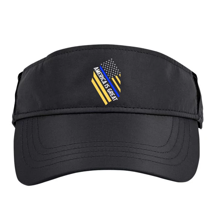 America Is Great Thin Blue Line Flag Adult Drive Performance Visor