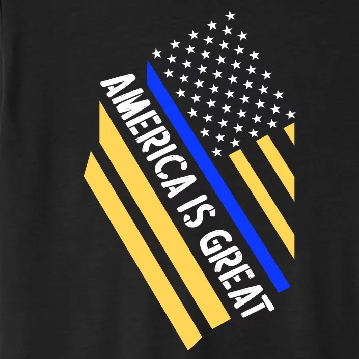 America Is Great Thin Blue Line Flag ChromaSoft Performance T-Shirt