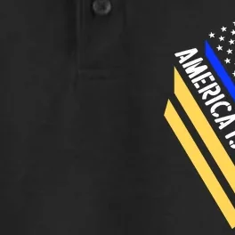 America Is Great Thin Blue Line Flag Dry Zone Grid Performance Polo