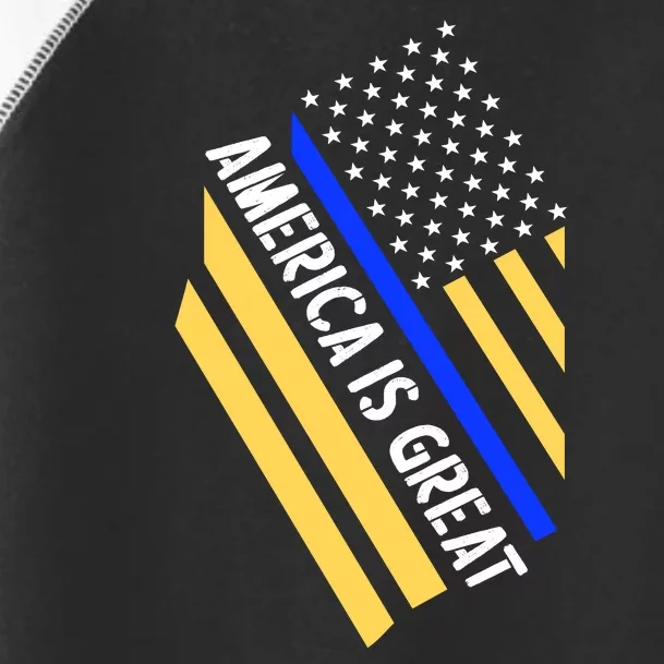 America Is Great Thin Blue Line Flag Toddler Fine Jersey T-Shirt