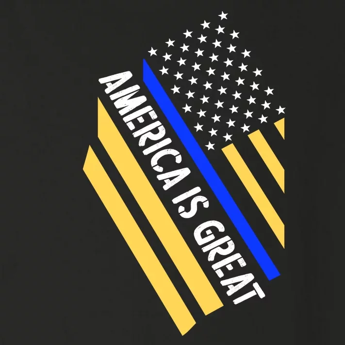 America Is Great Thin Blue Line Flag Toddler Long Sleeve Shirt