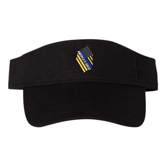 America Is Great Thin Blue Line Flag Valucap Bio-Washed Visor