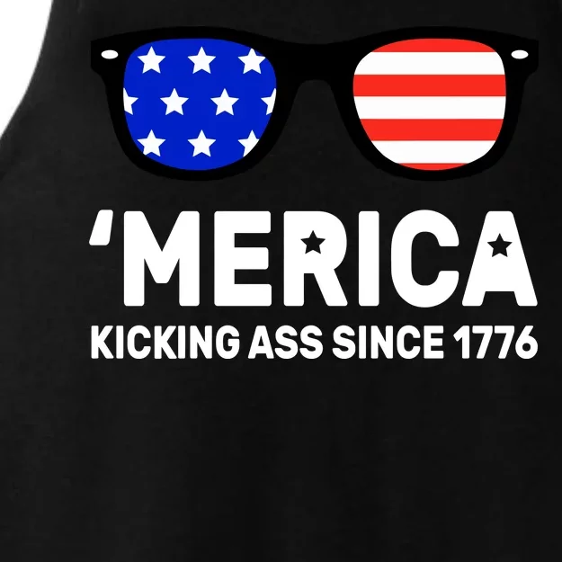 America Kicking Ass Since 1776 Ladies Tri-Blend Wicking Tank