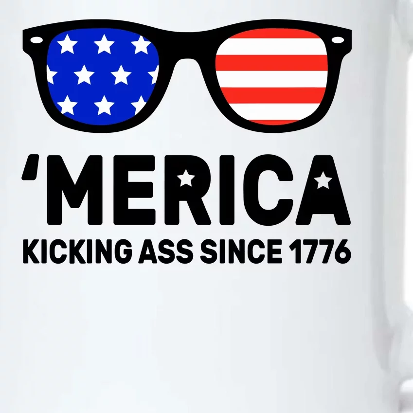 America Kicking Ass Since 1776 Black Color Changing Mug