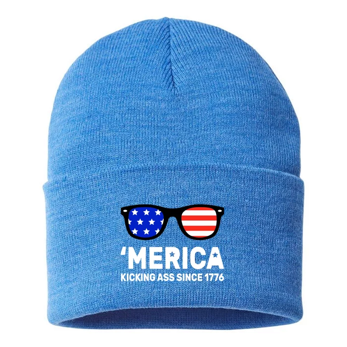 America Kicking Ass Since 1776 Sustainable Knit Beanie