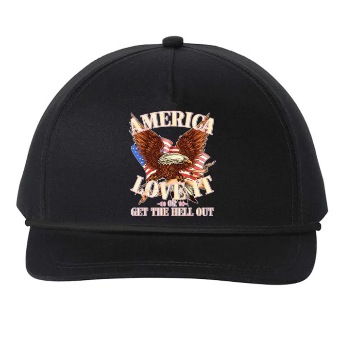 America Love It Or Get the Hell Out Snapback Five-Panel Rope Hat