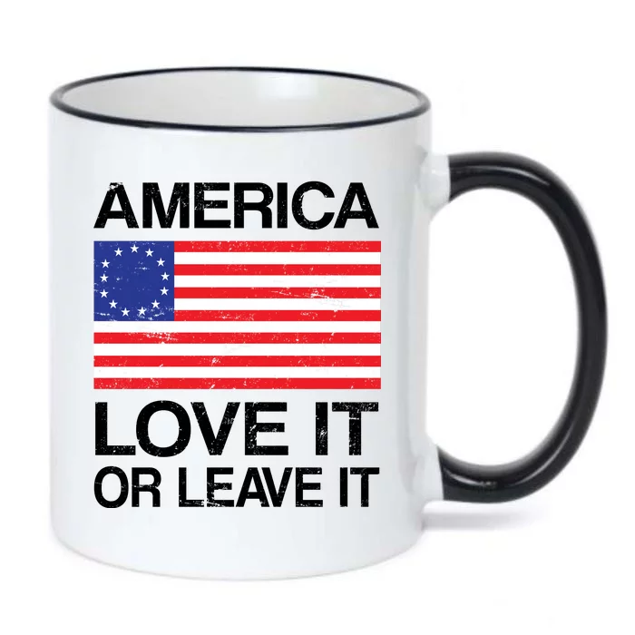 America Love It Or Leave It Betsy Ross Black Color Changing Mug