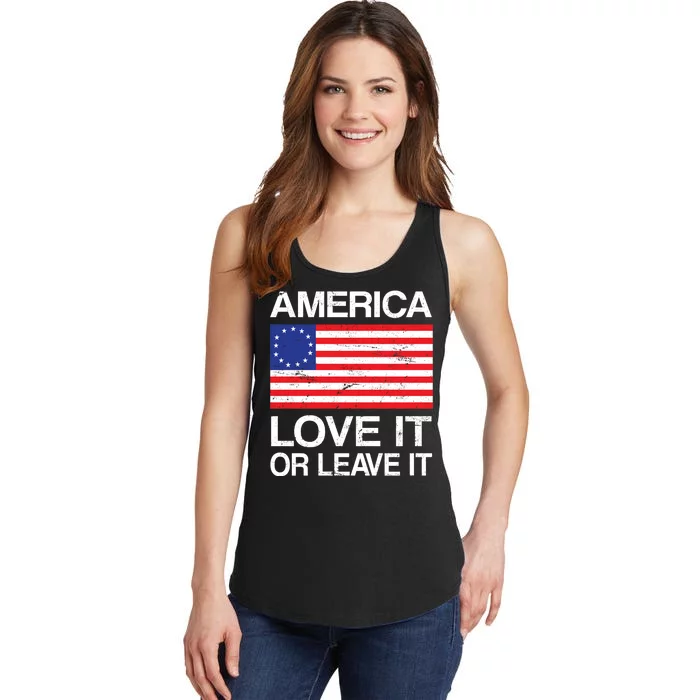 America Love It Or Leave It Betsy Ross Ladies Essential Tank