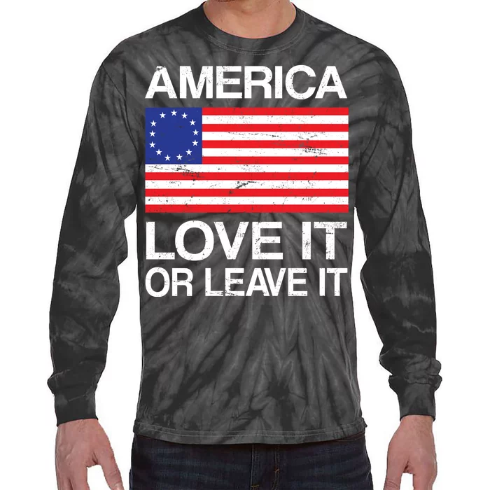 America Love It Or Leave It Betsy Ross Tie-Dye Long Sleeve Shirt