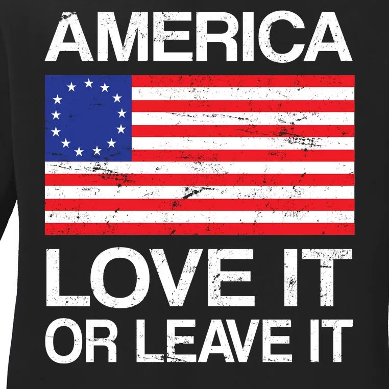 America Love It Or Leave It Betsy Ross Ladies Long Sleeve Shirt