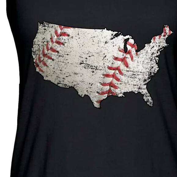 America Loves Baseball Ladies Essential Flowy Tank