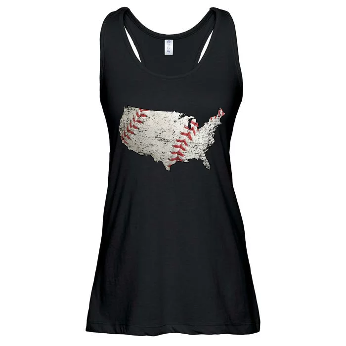 America Loves Baseball Ladies Essential Flowy Tank