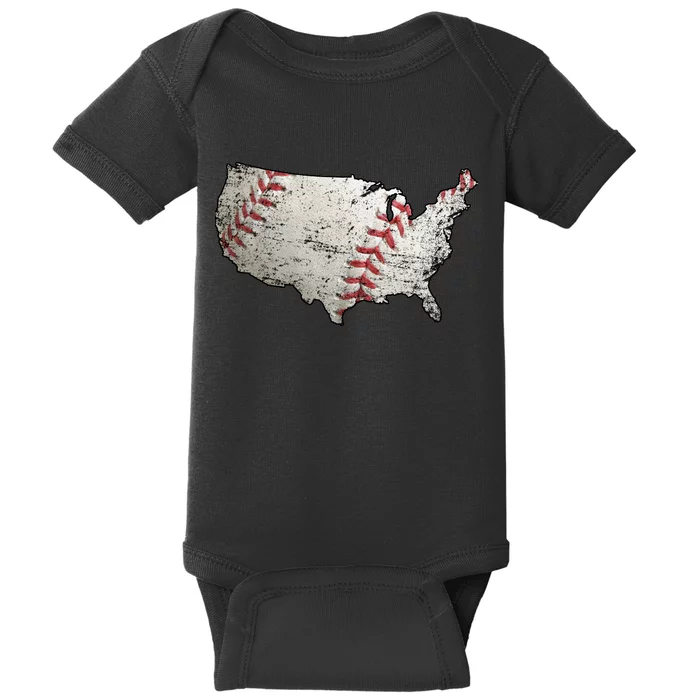 America Loves Baseball Baby Bodysuit