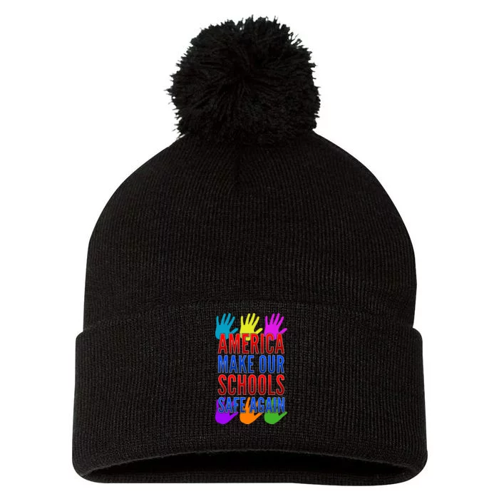 America Make Our Schools Safe Again Pom Pom 12in Knit Beanie