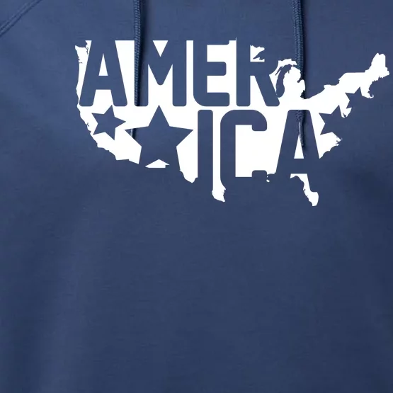 America State Map Performance Fleece Hoodie