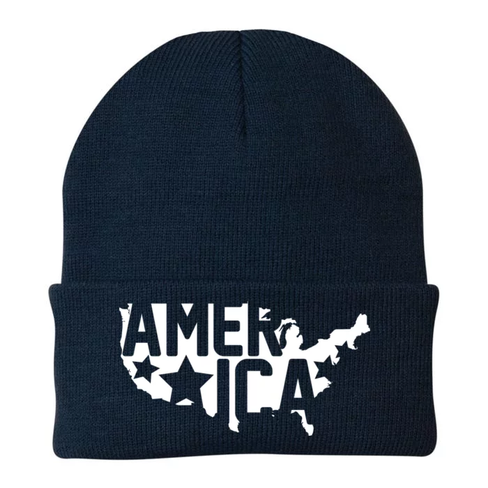 America State Map Knit Cap Winter Beanie