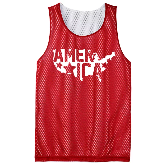 America State Map Mesh Reversible Basketball Jersey Tank