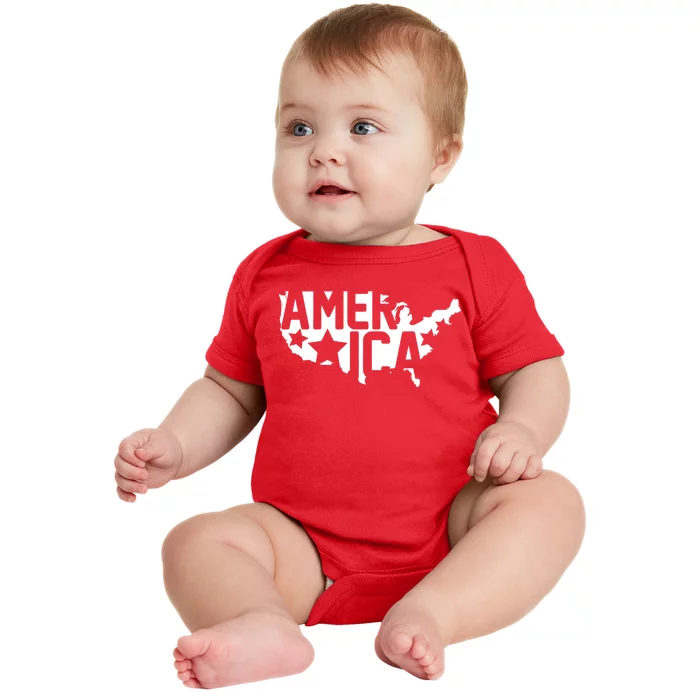 America State Map Baby Bodysuit