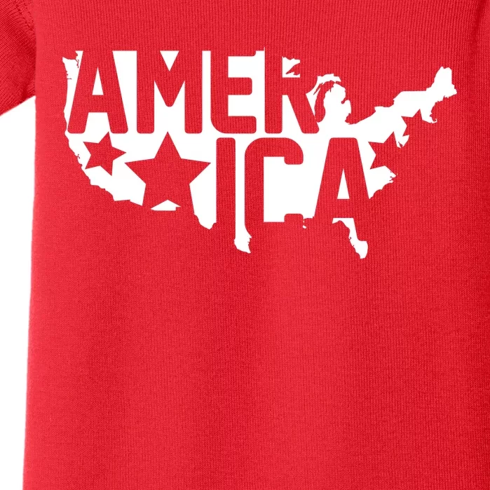 America State Map Baby Bodysuit