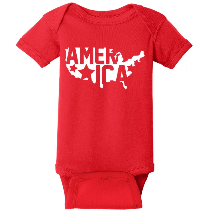 America State Map Baby Bodysuit