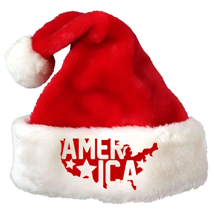 America State Map Premium Christmas Santa Hat