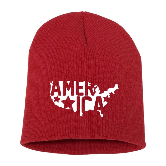 America State Map Short Acrylic Beanie