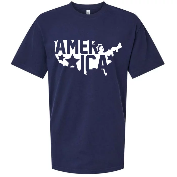 America State Map Sueded Cloud Jersey T-Shirt