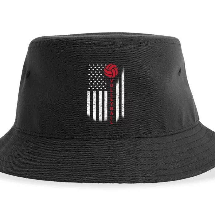 America Volleyball Flag Sustainable Bucket Hat