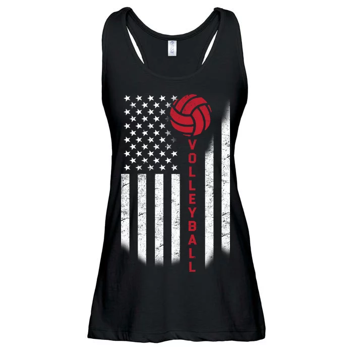 America Volleyball Flag Ladies Essential Flowy Tank