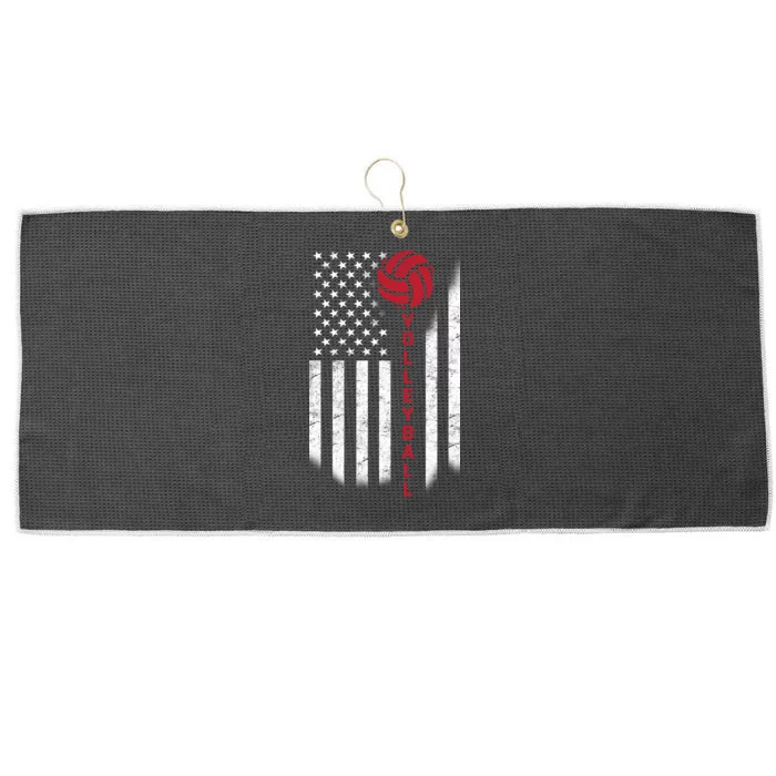 America Volleyball Flag Large Microfiber Waffle Golf Towel