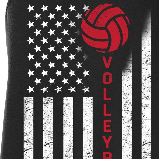 America Volleyball Flag Women's Racerback Tank