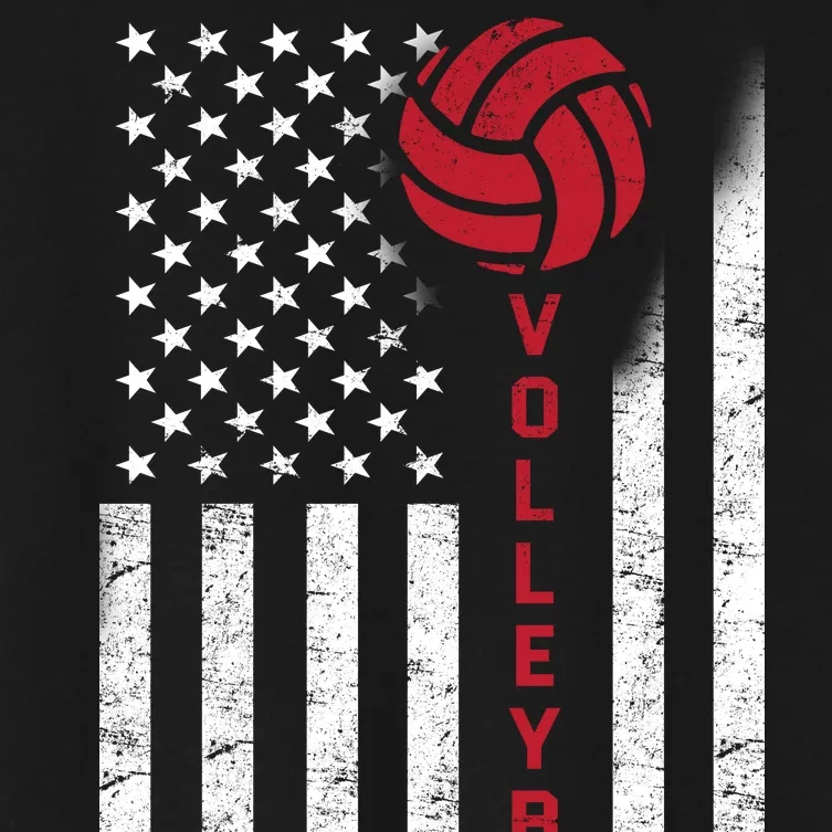 America Volleyball Flag Women's Crop Top Tee