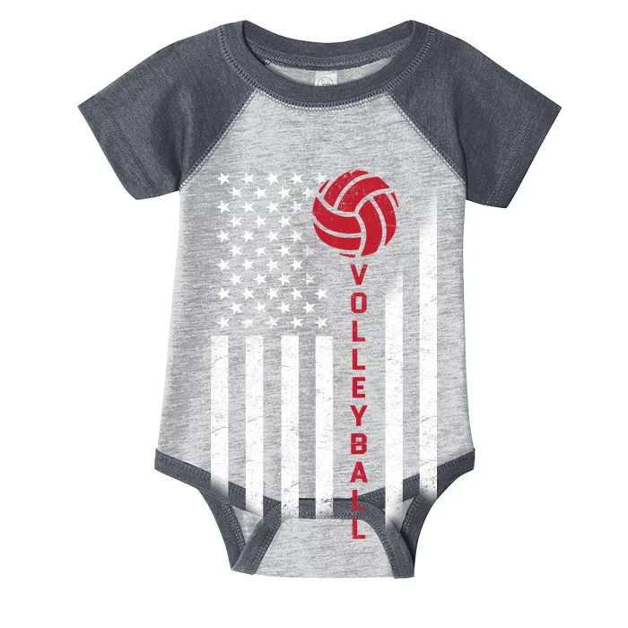 America Volleyball Flag Infant Baby Jersey Bodysuit