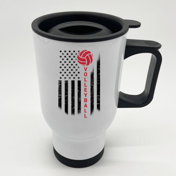 America Volleyball Flag Front & Back Stainless Steel Travel Mug