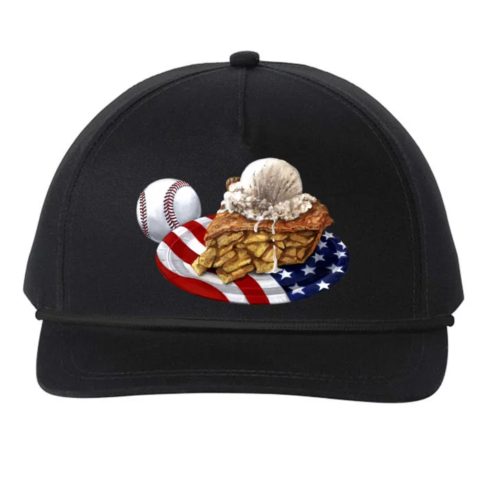 American Baseball And USA Pie Snapback Five-Panel Rope Hat