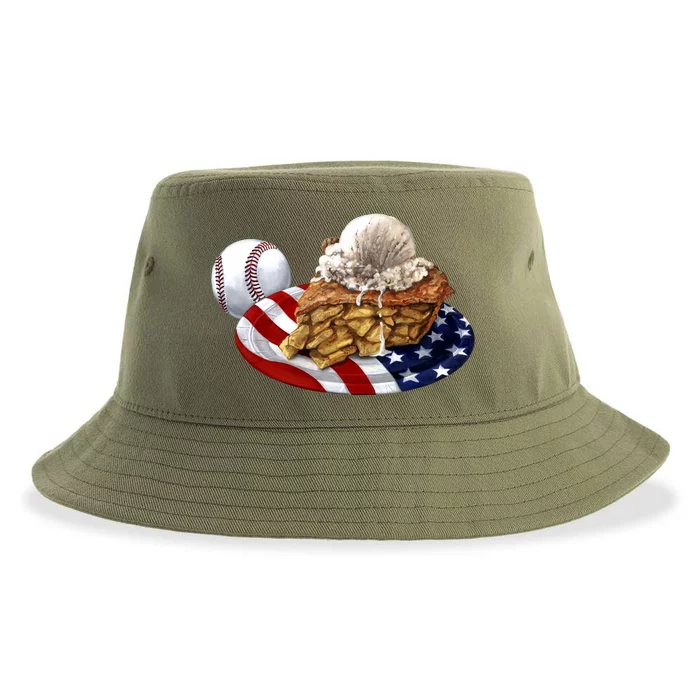 American Baseball And USA Pie Sustainable Bucket Hat