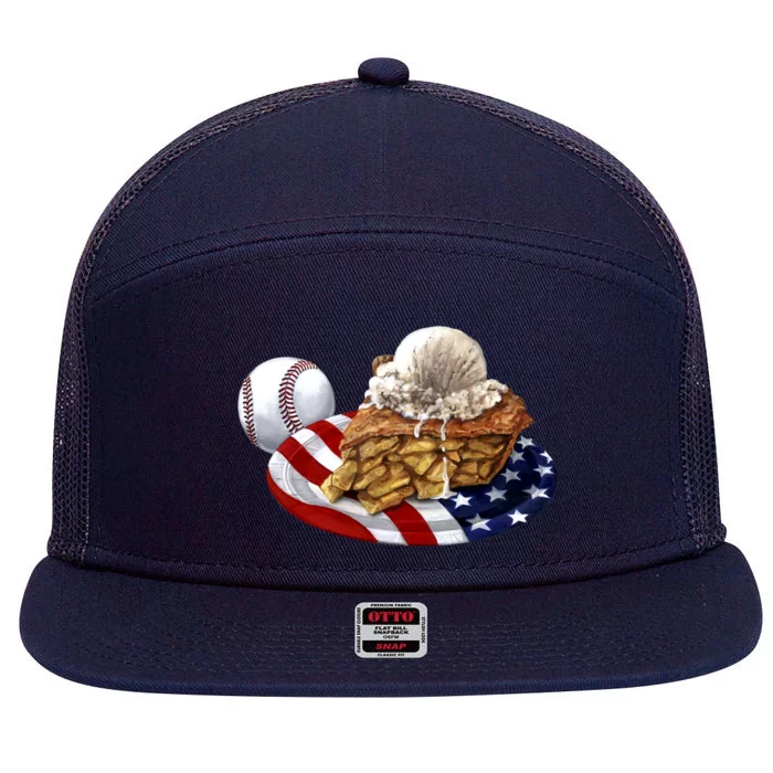 American Baseball And USA Pie 7 Panel Mesh Trucker Snapback Hat