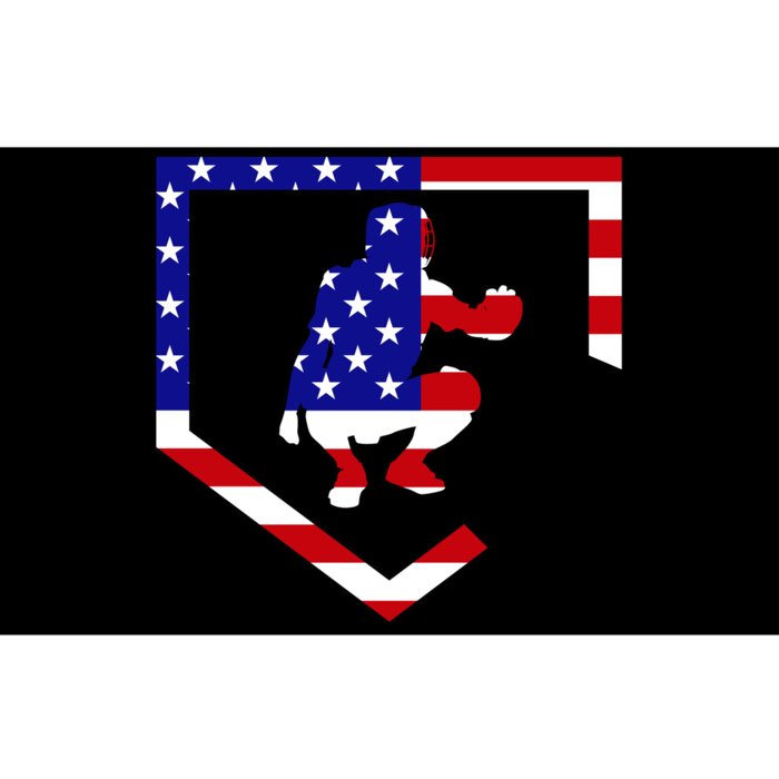 American Baseball Catcher Flag Bumper Sticker