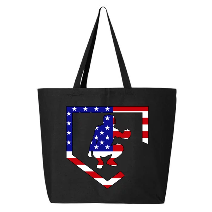 American Baseball Catcher Flag 25L Jumbo Tote