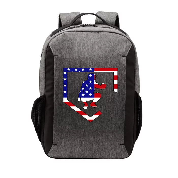 American Baseball Catcher Flag Vector Backpack