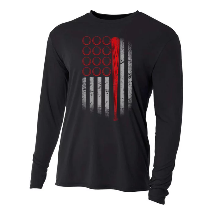 American Baseball Flag Cooling Performance Long Sleeve Crew